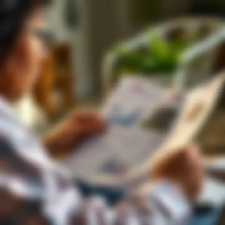 Financial Analysis for Home Purchase A person analyzing financial documents and home listings