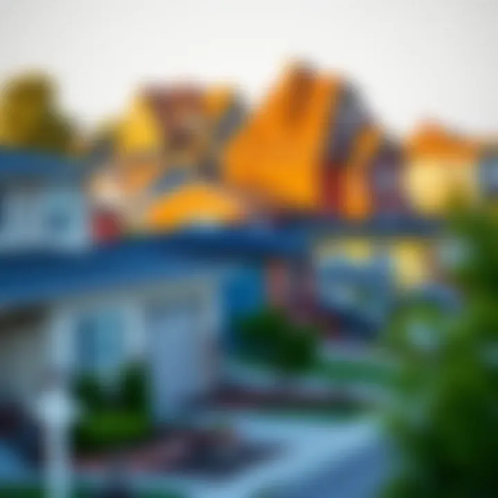 Diverse Housing Options in Neighborhood A scenic neighborhood showcasing diverse housing options
