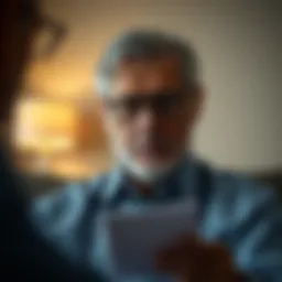 A thoughtful individual reviewing Medicare enrollment options