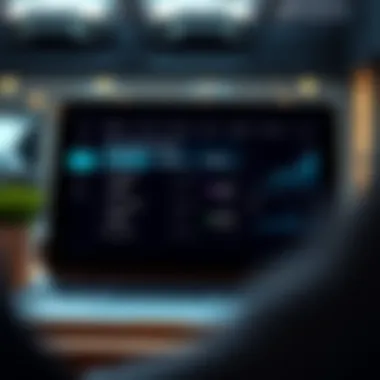 A digital dashboard displaying auto insurance options