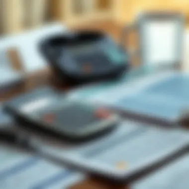 Calculator and financial documents on a table