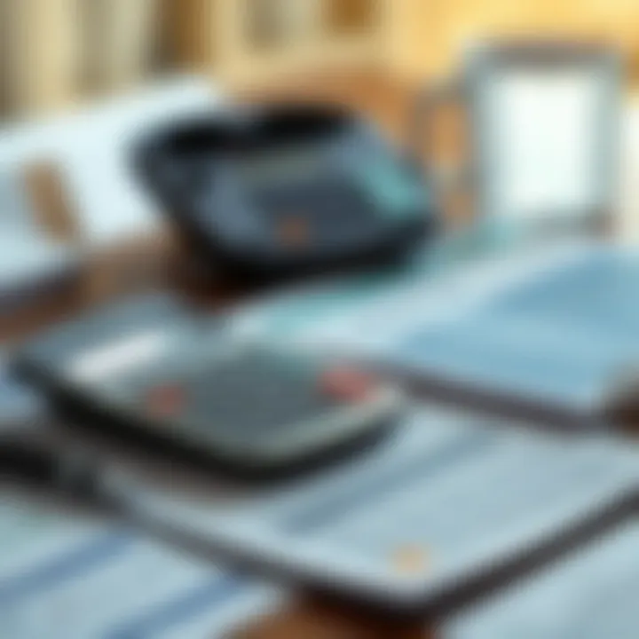 Calculator and financial documents on a table