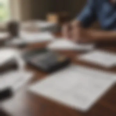 Calculator and student loan documents on a desk