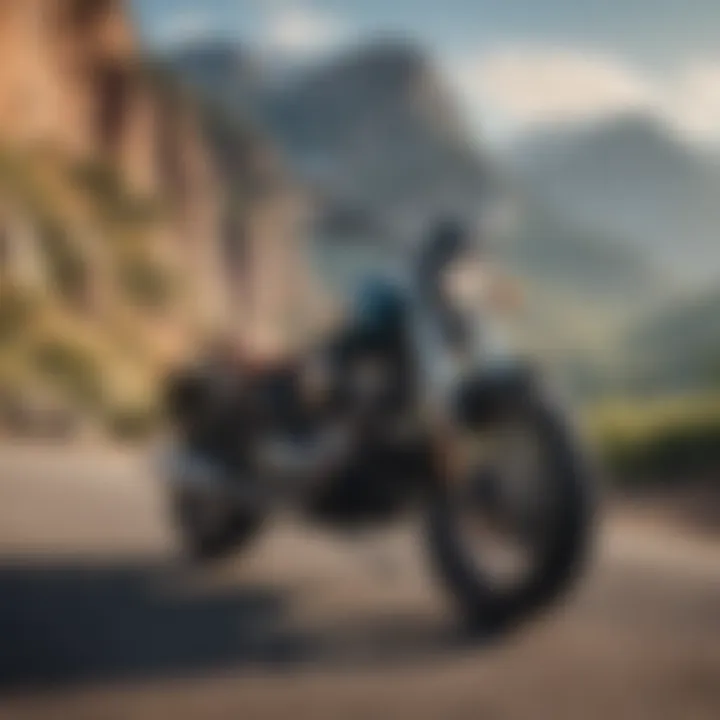 A stunning motorcycle parked against a scenic backdrop, symbolizing freedom and adventure.