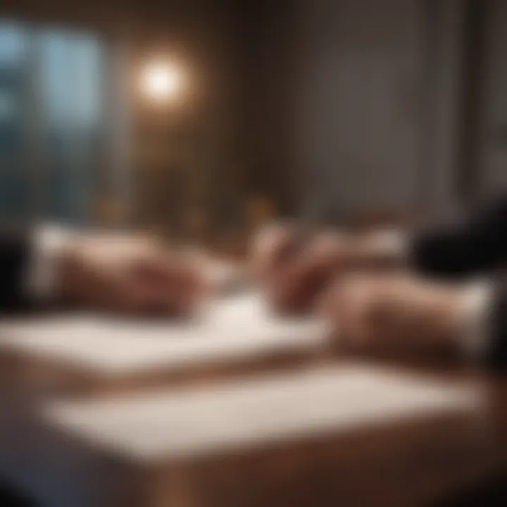 A legal contract being signed, symbolizing the legal aspects of real estate transactions.