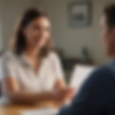 Consultation on Insurance Options at State Farm Customer discussing insurance options with State Farm agent