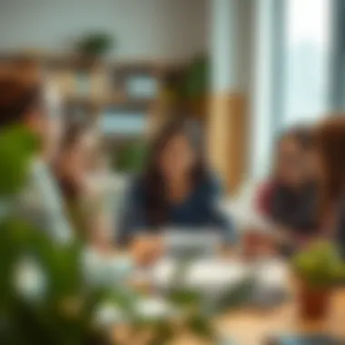 Collaborative Financial Learning A group of students discussing financial strategies in a study environment