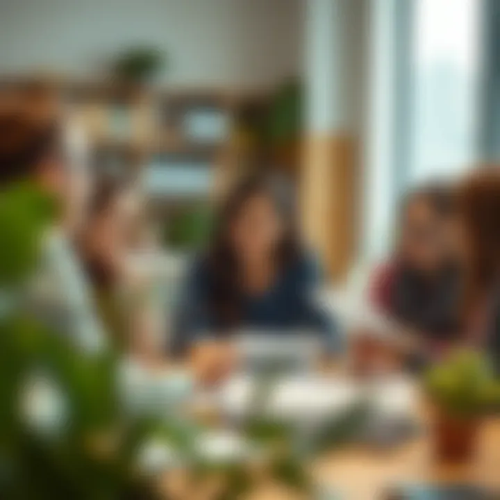 Collaborative Financial Learning A group of students discussing financial strategies in a study environment