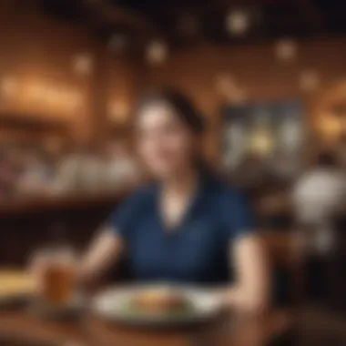 Traveler enjoying meals at a foreign restaurant with USAA credit card