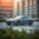 A sleek car parked in an urban environment representing mobility