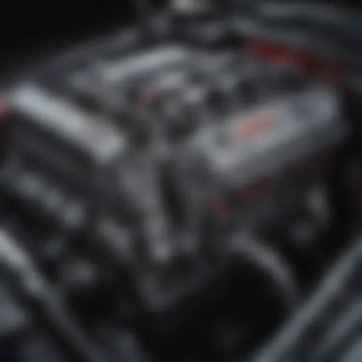 Detailed view of Nissan GTR's engine showcasing performance