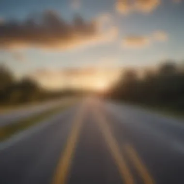 Florida Highway for Low-Mileage Commuting A scenic view of a Florida highway emphasizing low-mileage commuting.