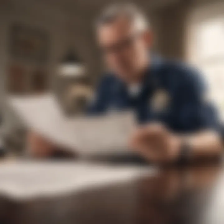 Illustration of a veteran reviewing loan documents