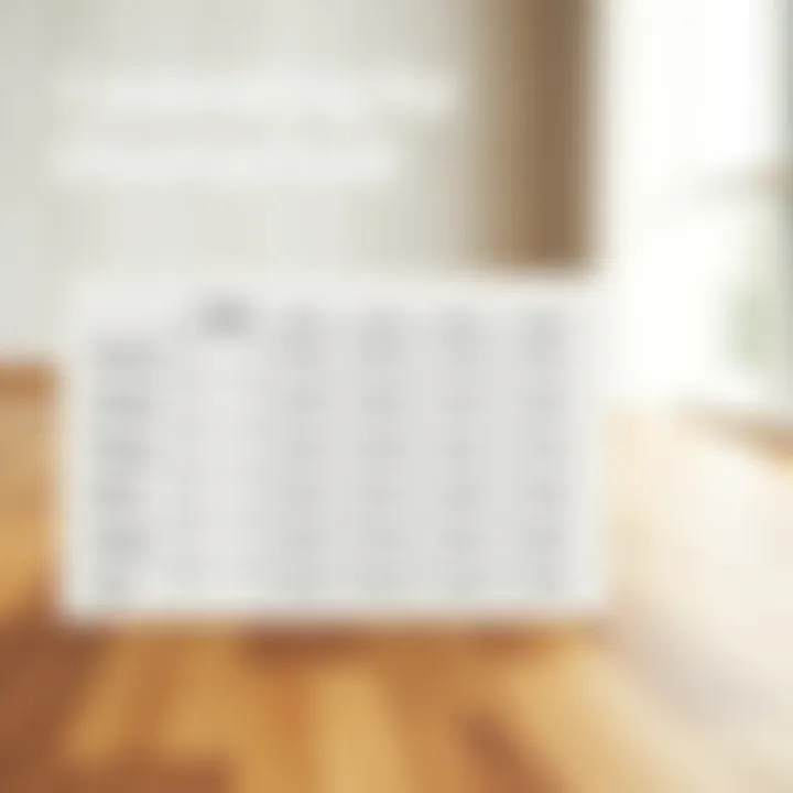 A chart comparing insurance coverage amounts for different flooring types.