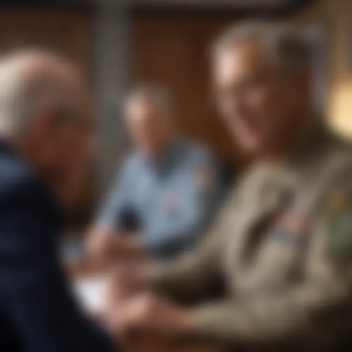 A group discussion about additional support services for retired service members.