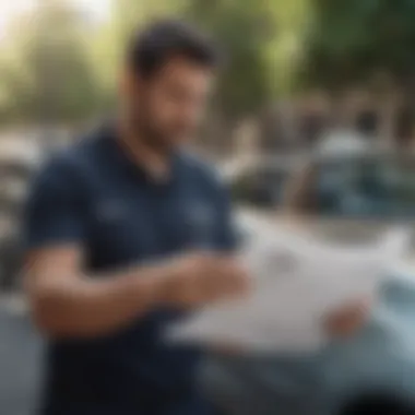 Uber driver reviewing insurance policy documents