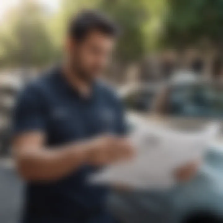 Uber driver reviewing insurance policy documents