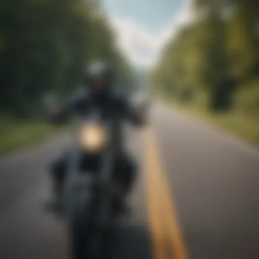 A serene New Jersey landscape showcasing motorcyclists exploring scenic routes.