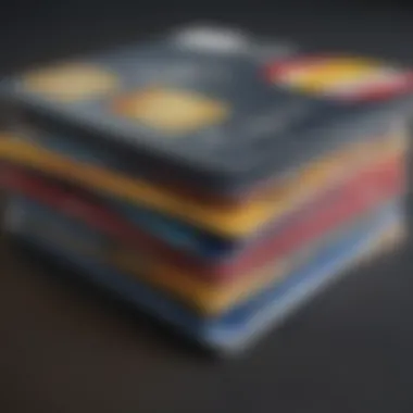 A visual representation of multiple secured credit cards stacked together, showcasing their unique designs.