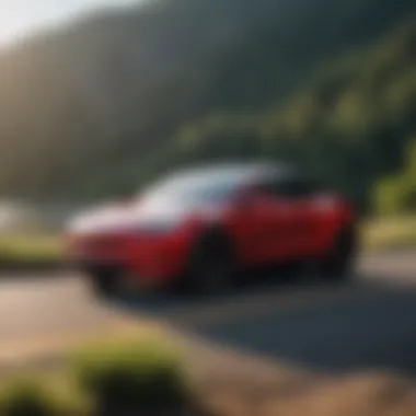 Tesla Model Y in Washington's Natural Beauty Tesla Model Y parked in a scenic Washington landscape