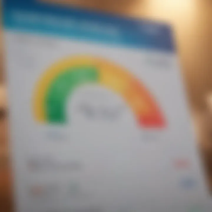 Illustration of a credit score report with detailed breakdown.