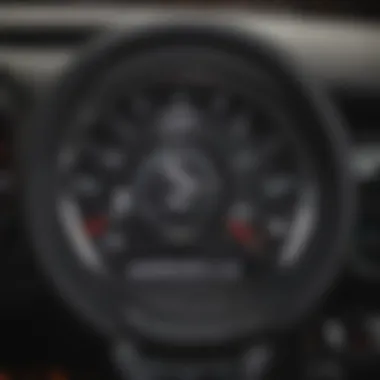 Close-up of Mini Cooper dashboard showcasing features