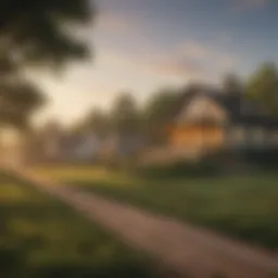 A serene rural landscape showcasing homes suitable for USDA loans