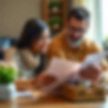 Assessing Financial Eligibility for USDA Loans Family reviewing financial documents for USDA loan eligibility