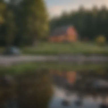 Vermont landscape showcasing a picturesque view of rural properties