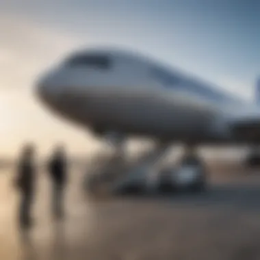 A scenic view of a traveler boarding a United Airlines flight