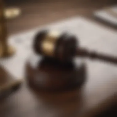 Legal documents and a gavel representing legal implications