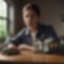 A thoughtful individual examining burial insurance options